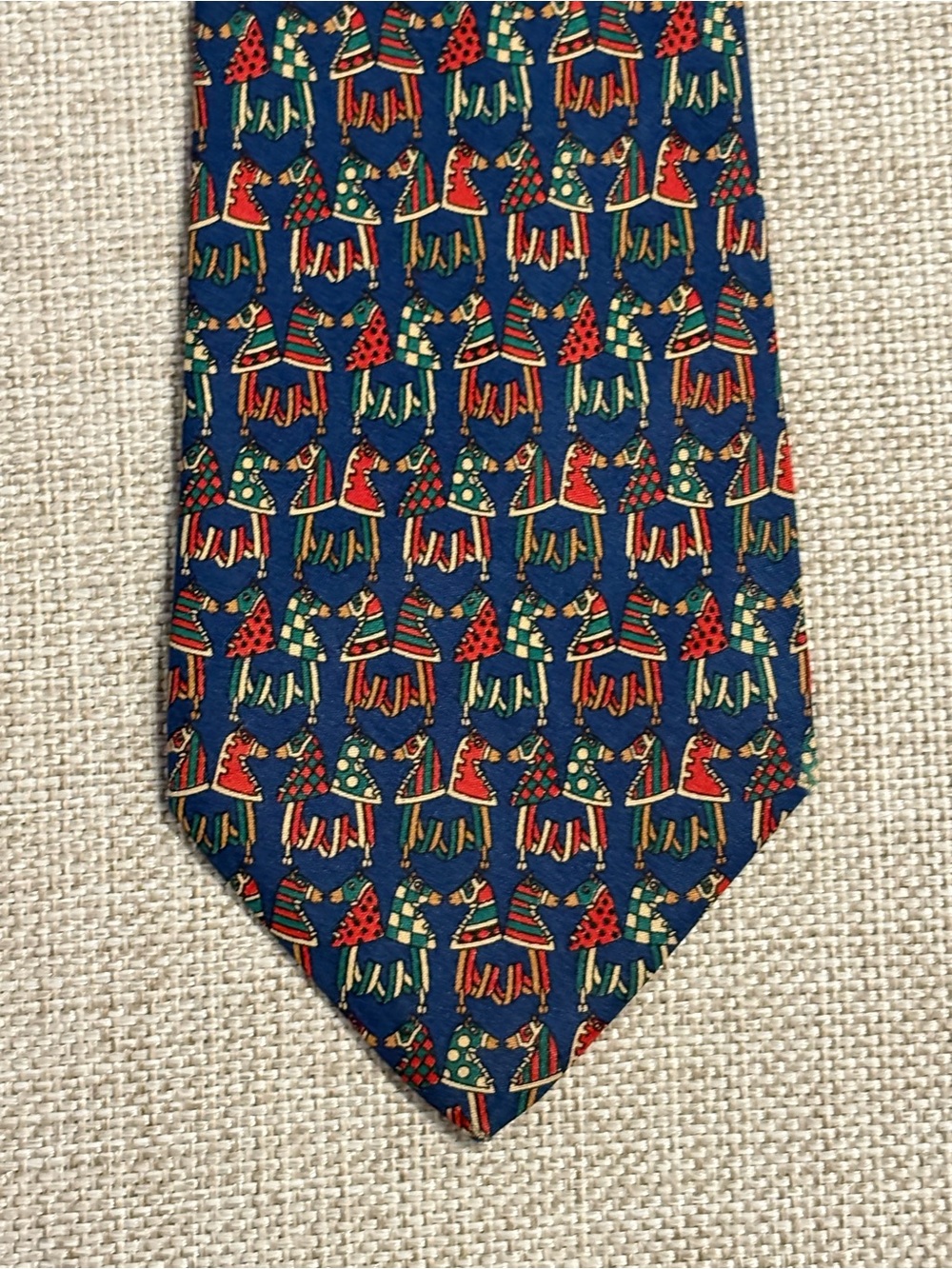 Salvatore Ferragamo Silk Tie Medieval Heraldic Horse Print Made Italy